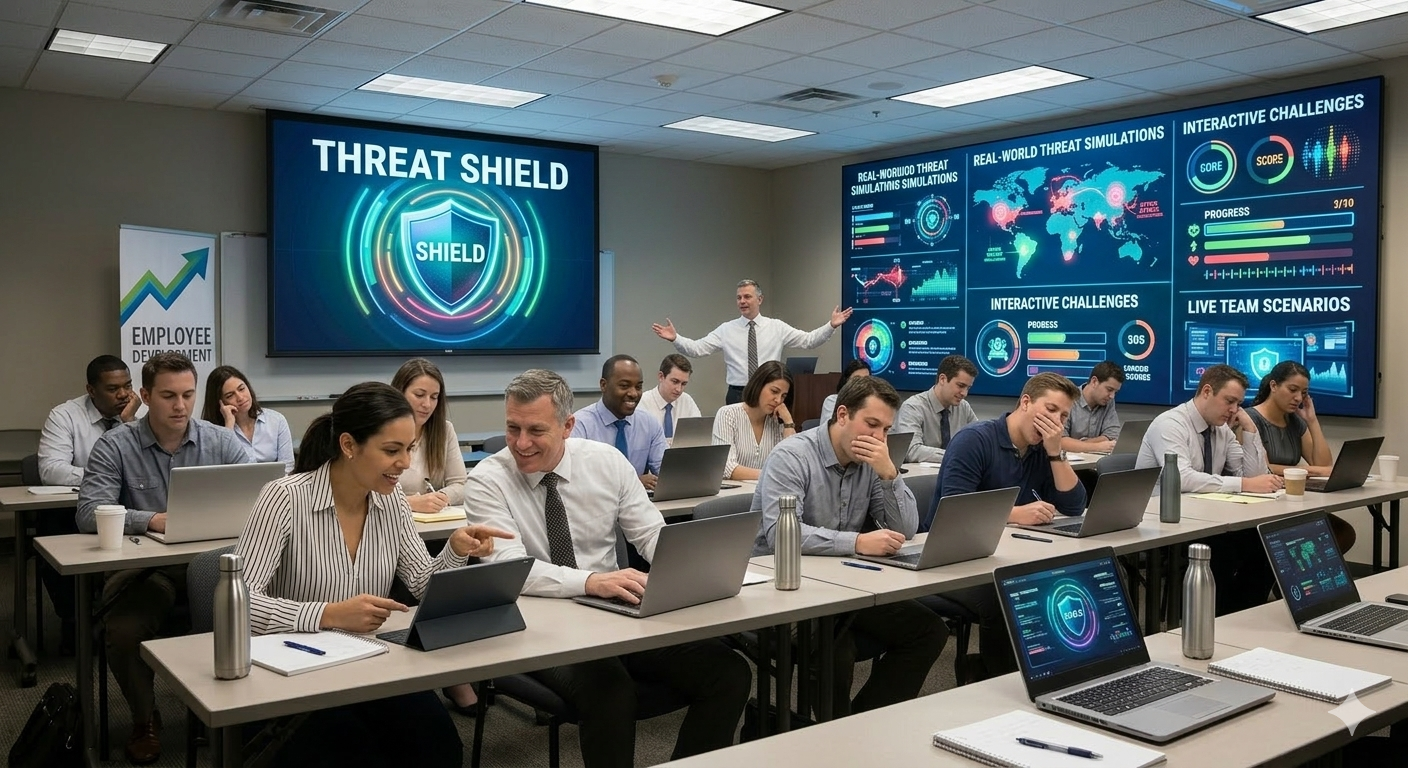 ThreatShield training experience with modern interactive dashboards